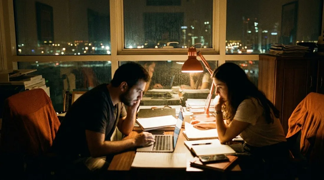 Founders working late